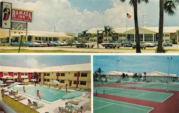 Deerfield Beach Florida The Ramada Inn Tennis Courts Swimming Pool PC JF685480