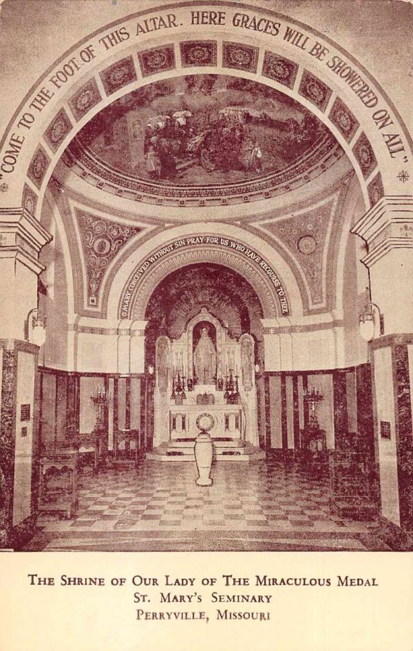 Perryville Missouri St Mary's Seminary Shrine Interior Non PC Back JF685541