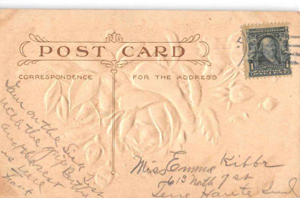 Harmony Indiana Greetings Roses Glitter Vintage Postcard JF685567 - Image 2