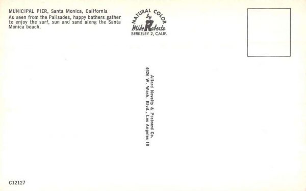 Santa Monica California scenic view from Municipal Pier vintage pc ZA441377 - Image 2
