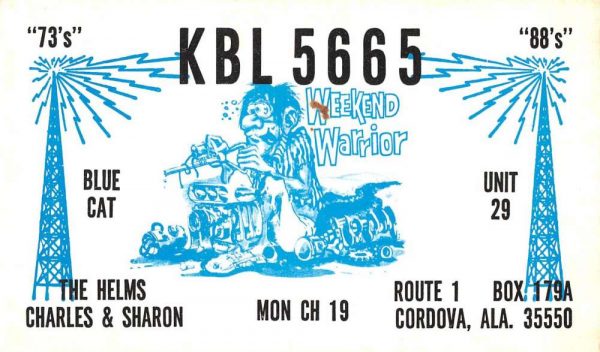 Cordova Alabama QSL Card KBl-5665 Charles & Sharon Helms vintage pc ZA441424