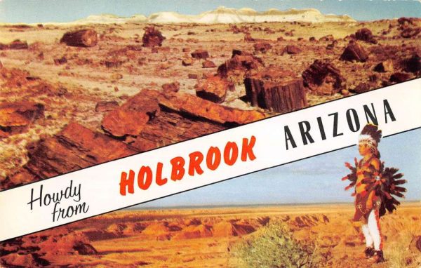 Holbrook Arizona Greetings From scenic view Native American vintage pc ZA441433