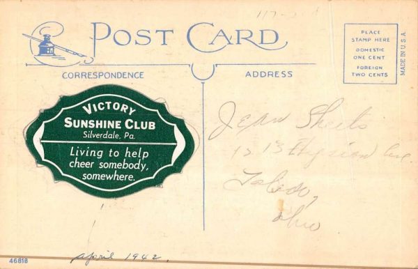 Silverdale Pennsylvania Greetings From trees by river antique pc ZA441444 - Image 2