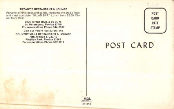 St Petersburg Florida outside Tiffany's Restaurant & Lounge vintage pc ZA441470 - Image 2
