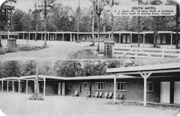 Dawn Virginia birds eye view South Motel entrance vintage pc ZA441476