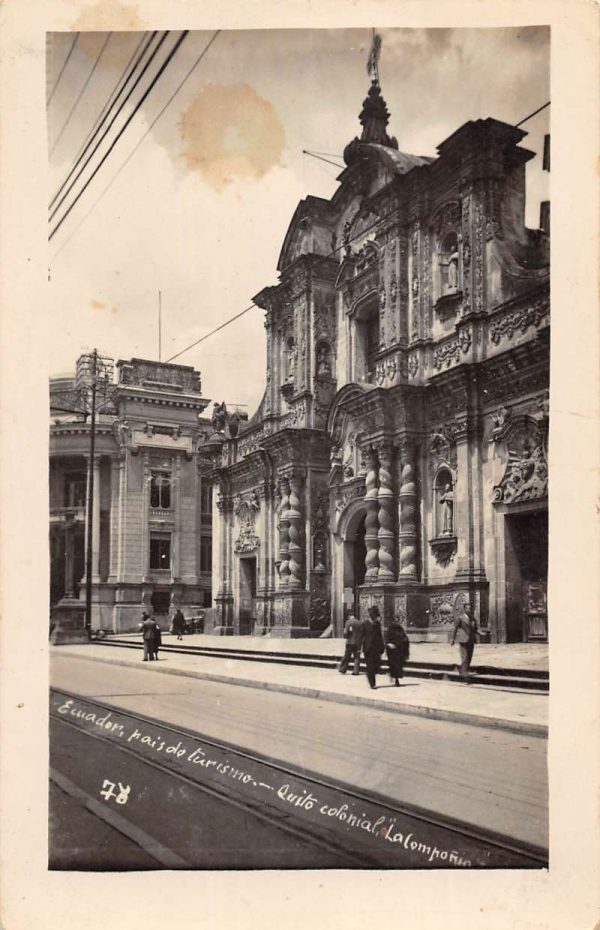 Somewhere in Ecuador street scene tourism center real photo pc ZA441510