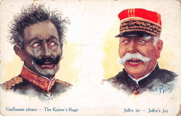 WWI Military Greetings Kaiser's Rage Joffre's Joy Vintage Postcard JF685738