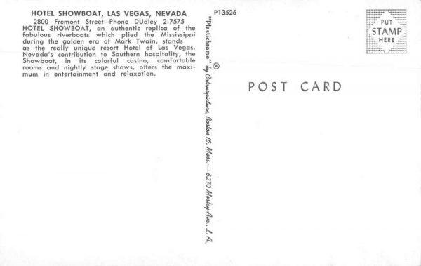 Las Vegas Nevada Hotel Showboat Swimming Pool Vintage Postcard JF685797 - Image 2