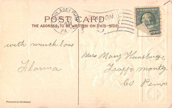 Christmas Greetings Angels with Basket Vintage Postcard JF685823 - Image 2