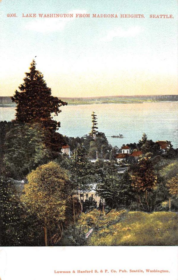 Seattle Washington Lake Washington from Madrona Heights Postcard JF685877