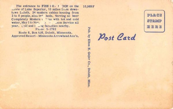 Duluth Minnesota Fish Fry Lodge Entrance Gate Vintage Postcard JF685889 - Image 2