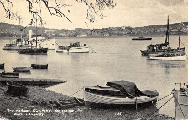 Conway Wales Ferry Boat Deganwy Water View Vintage Postcard JF685891