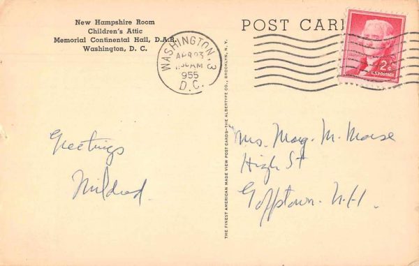 Washington DC DAR Continentail Hall Children's Attic Real Photo PC JF685912 - Image 2
