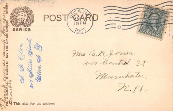Utica New York Looking Down College Hill Vintage Postcard JF685914 - Image 2
