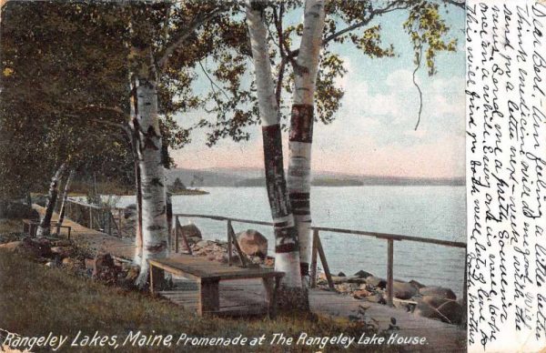 Rangeley Lakes Maine Rangeley Lake House Promenade Vintage Postcard JF685921