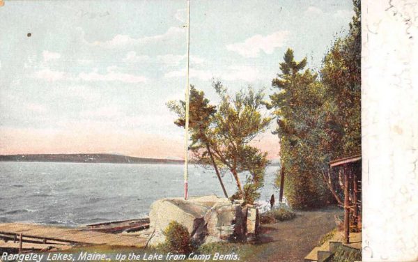 Harmony Maine Rangeley Lakes Camp Bemis Lake Pier Postcard JF685922