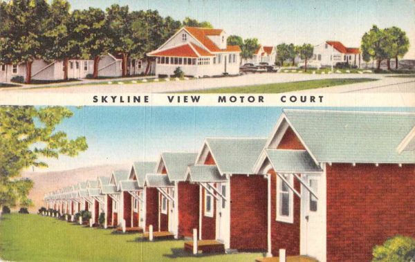 Sharon Springs New York Skyline View Motor Court Vintage Postcard JF685953