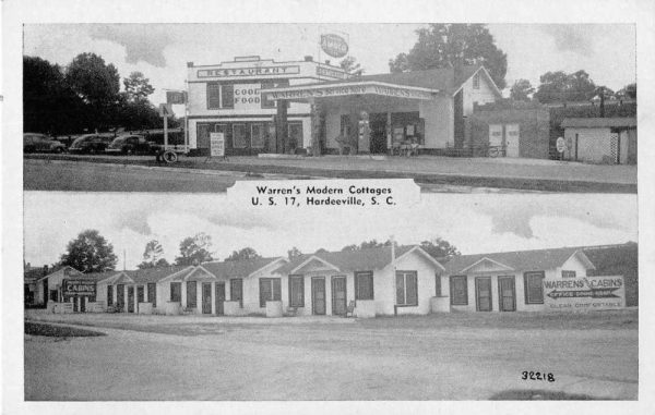 Hardeeville South Carolina Warren's Modern Cottages Vintage Postcard JF685958