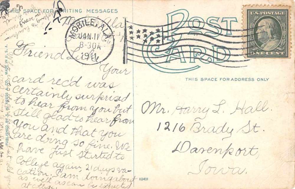 Mobile Alabama Inge Bondurant Sanatorium Vintage Postcard JF686017 - Image 2