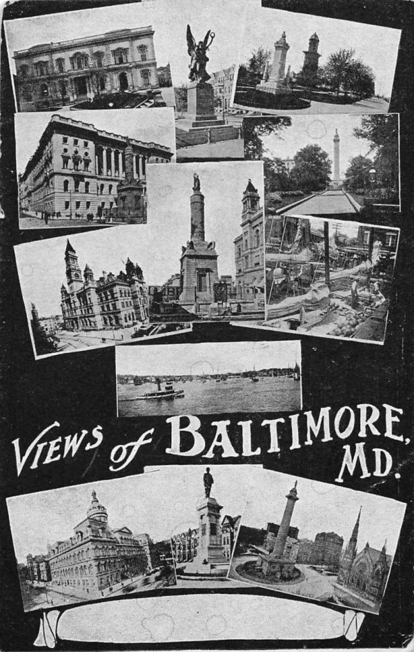 Baltimore Maryland Buildings Multiview Vintage Postcard JF235305