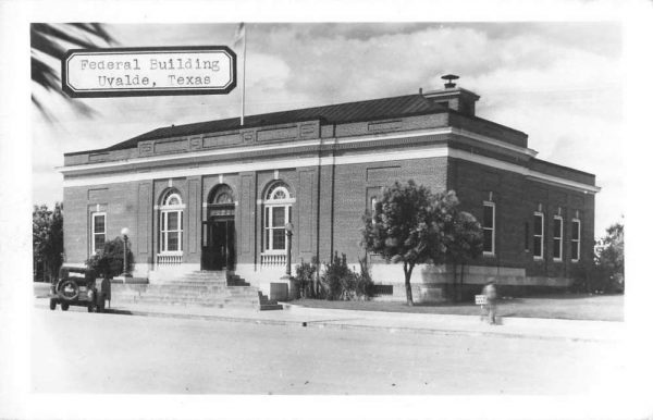 Uvalde Texas Federal Building Real Photo Vintage Postcard JF235312