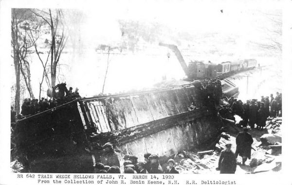 Bellows Falls Vermont Train Wreck Disaster Real Photo Vintage Postcard JF235322