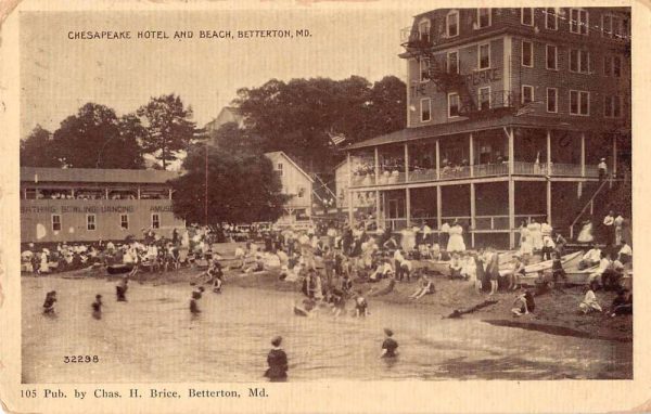 Betterton Maryland Chesapeake Hotel and Beach Vintage Postcard JF235337