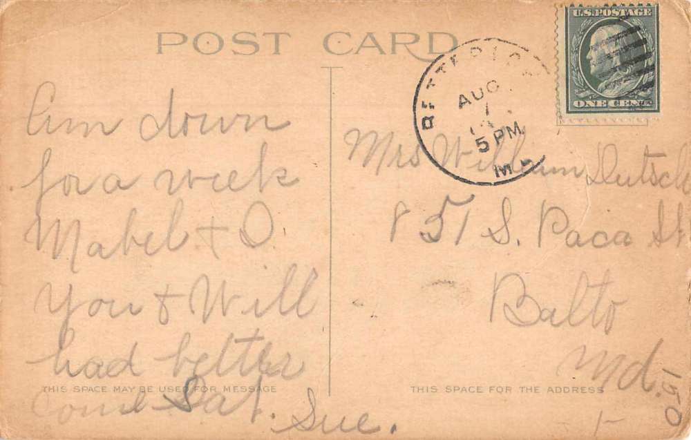 Betterton Maryland Chesapeake Hotel and Beach Vintage Postcard JF235337 - Image 2