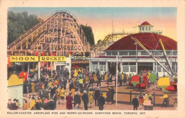 Toronto Ontario Canada Moon Rocket Roller Coaster Amusement Park PC JF235358