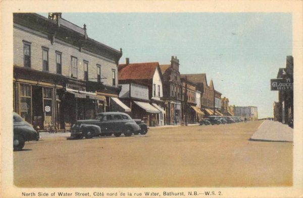 Bathurst Canada North Side of Water Street Vintage Postcard JF235379