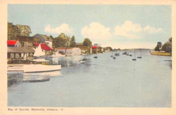 Belleville Ontario Canada Bay of Quinte Harbor View Vintage Postcard JF235407