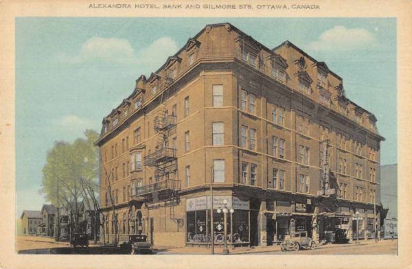 Ottawa Canada Alexandra Hotel and Bank Rex Cigarettes Postcard JF235408
