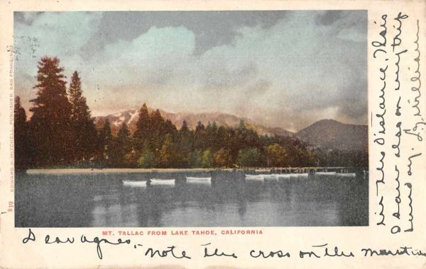 Lake Tahoe California Mt Tallac Scenic View Vintage Postcard JF235424