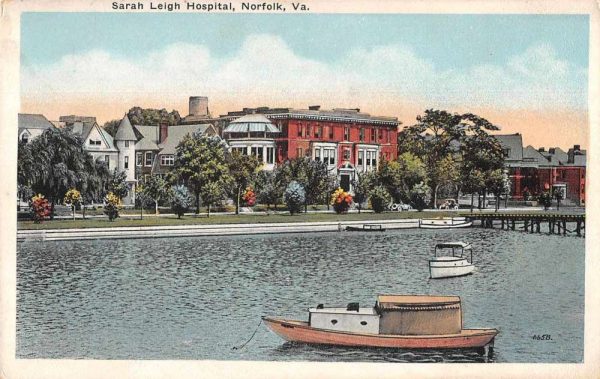 Norfolk Virginia Sarah Leigh Hospital Scenic View Vintage Postcard JF235435