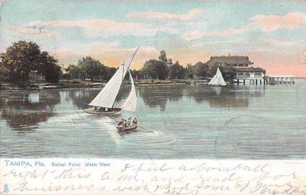 Tampa Florida Ballast Point Sailing Tuck Vintage Postcard JF235456