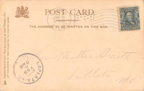 Tampa Florida Ballast Point Sailing Tuck Vintage Postcard JF235456 - Image 2