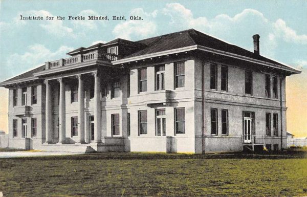 Enid Oklahoma view of Institute for the Feeble Minded antique pc ZC548609