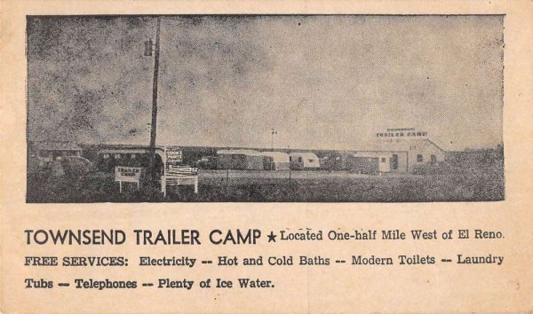 El Reno Oklahoma birds eye view Townsend Trailer Camp antique pc ZC548656