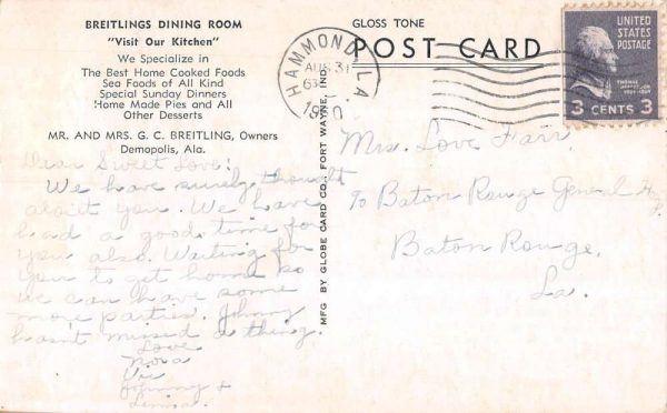 Demopolis Alabama interior view Breitlings Dining Room antique pc ZC548665 - Image 2