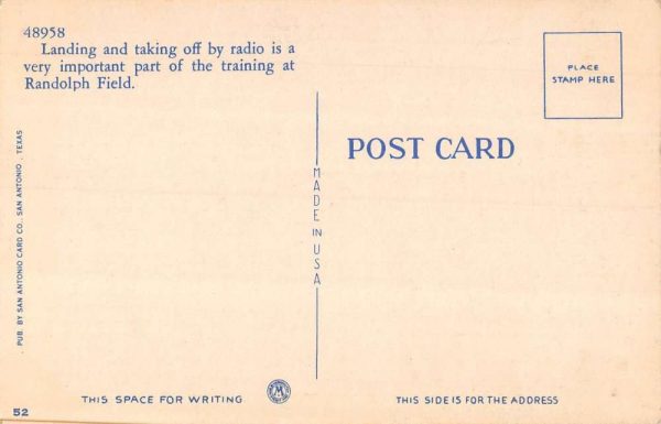 San Antonio Texas airplanes control tower Randolph Field antique pc ZC548672 - Image 2