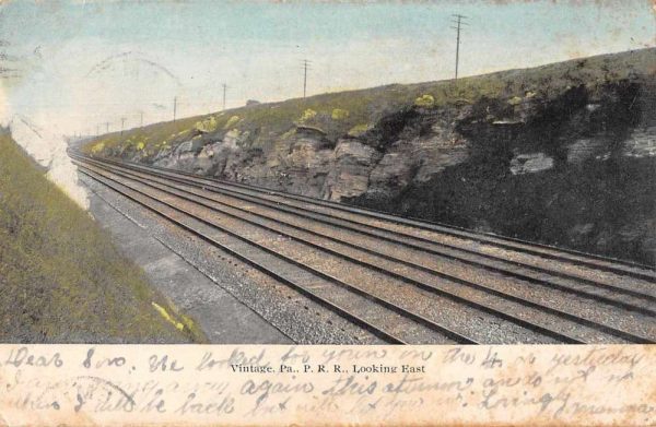 Vintage Pennsylvania Railroad Track Looking East Vintage Postcard JG236773