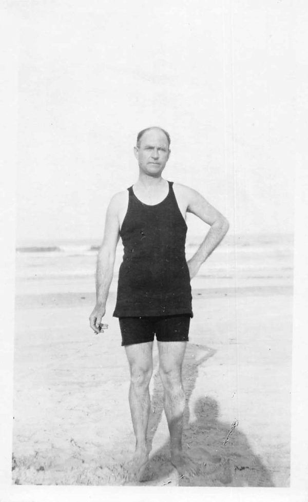 St Augustine Florida Anastasia Island Man in Bathing Suit Real Photo PC JG236776