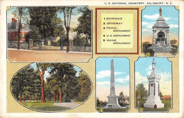 Salisbury North Carolina multi-views U.S. National Cemetery antique pc ZC548699