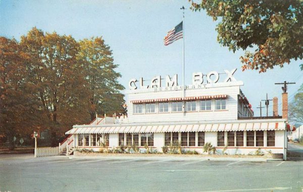 Westport Connecticut birds eye view Clam Box restaurant vintage pc ZC548704