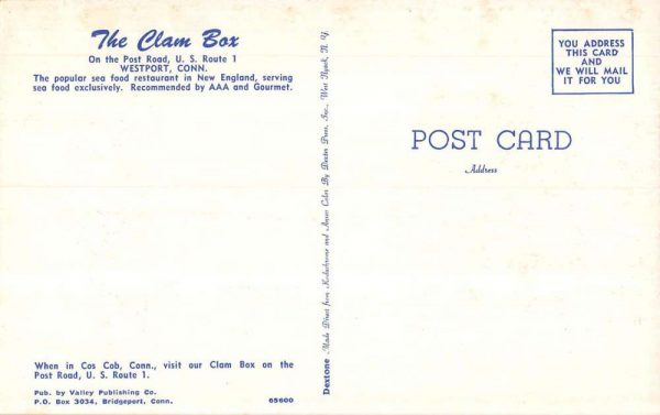 Westport Connecticut birds eye view Clam Box restaurant vintage pc ZC548704 - Image 2