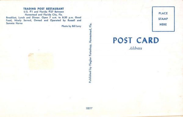 Homestead & Florida City Florida Trading Post Restaurant vintage pc ZC548725 - Image 2