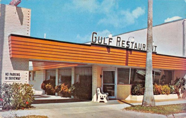 Venice Florida birds eye view Gulf Restaurant entrance vintage pc ZC548727