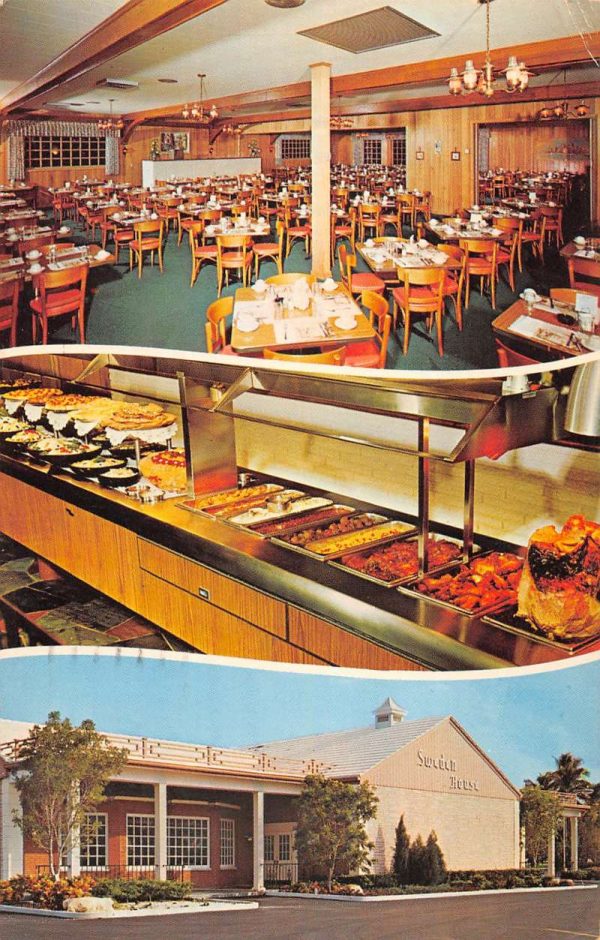 Ft Lauderdale Florida Sweden House Smorasbord restaurant vintage pc ZC548734