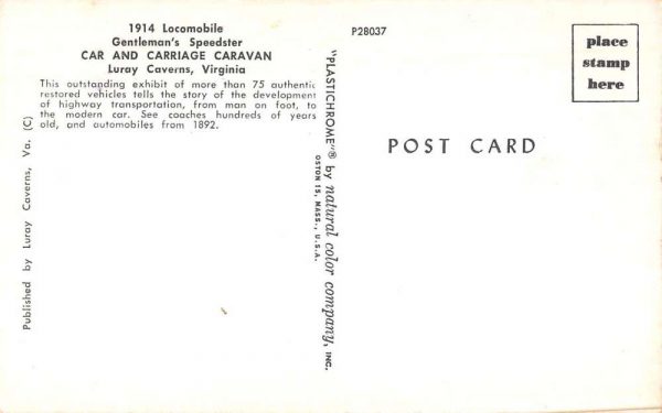Luray Caverns Virginia 1914 Locomobile Car & Carriage Caravan pc ZC548818 - Image 2