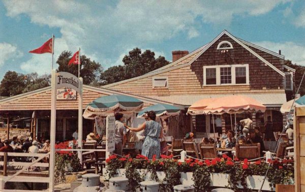 Ogunquit Maine view of Perkins Cove restaurant vintage pc ZC548845